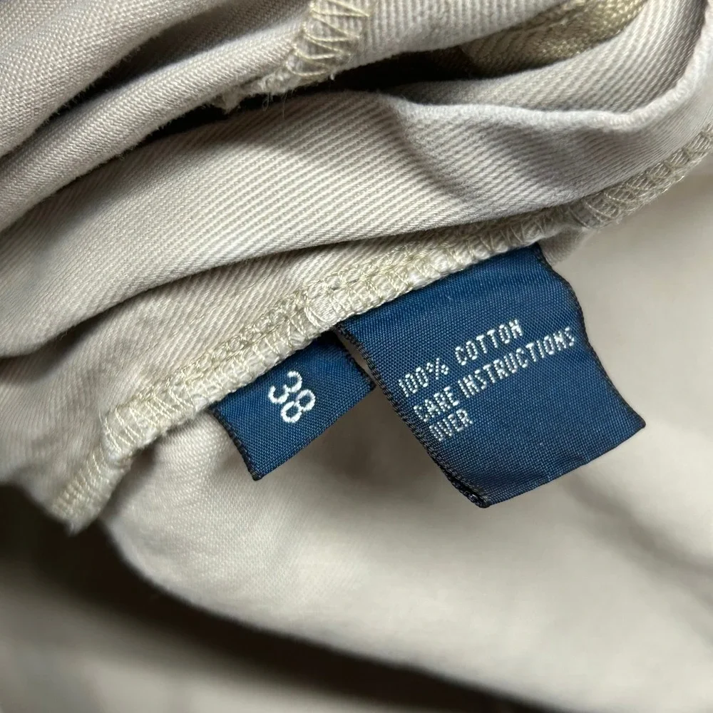 Polo Ralph Lauren Tyler Short Mens 38 Khaki Tan Pleated Chino Cotton 9in Inseam